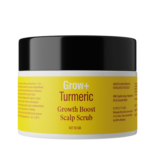Arata Grow + Turmeric Growth Scalp Scrub (50 GM) | Infused With Capilia Longa– A Natural Active Ingredient | Boosts Hair Growth & Exfoliates The Scalp