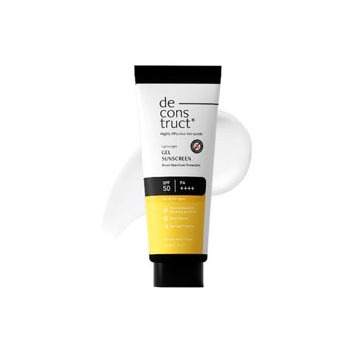 Deconstruct Gel Sunscreen SPF 50 PA++++| 100% Photostable| Lightweight| Non-Greasy |In-Vivo Tested 50 gm