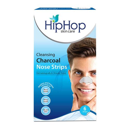 HipHop Skincare Cleansing Charcoal Nose Strips for Men - Blackhead Remover & Pore Cleanser - (6 Strips)