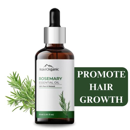 Aravi Organic 100 % Pure And Natural Rosemary Essential Oil for Hair Growth, Hair Fall Control, Hair Nourishment & Strengthens And Skin Care - Rosemary Oil for Women and Men - 30 ml