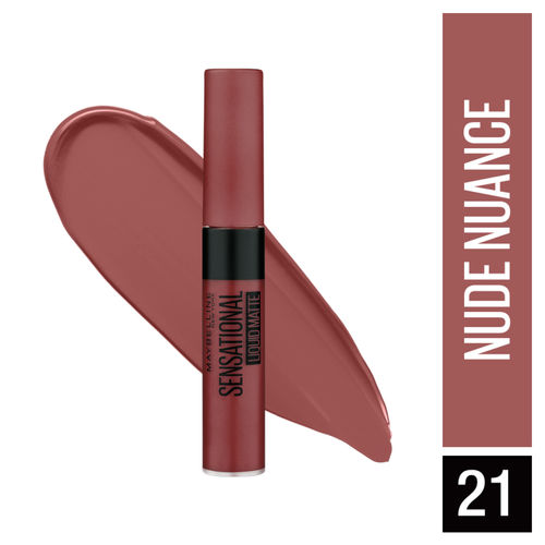 Maybelline New York Sensational Liquid Matte Lipstick 21 Nude Nuance (7 ml)
