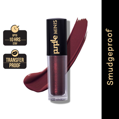 Purplle Ultra HD Matte Mini Liquid Lipstick, Maroon - My First Photoshoot 26 | Highly Pigmented | Non-drying | Long Lasting | Easy Application | Water Resistant | Transferproof | Smudgeproof (1.6 ml)