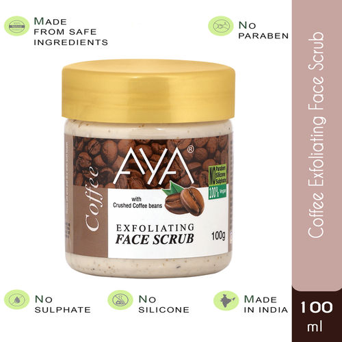 AYA Coffee Exfoliating Face Scrub, 100 ml | No Paraben, No Silicone, No Sulphate |