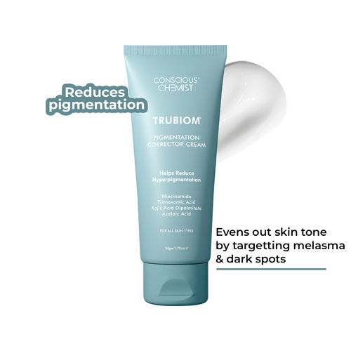 Conscious Chemist Trubiom Pigmentation Corrector Moisturiser | Kojic Acid Face Cream | 50 gm | Azelaic Acid Cream, Face Cream for Men & Women, Niacinamide & Tranexamic Acid, Anti Pigmentation Cream, Reduce Dark Spots, All Skin Type