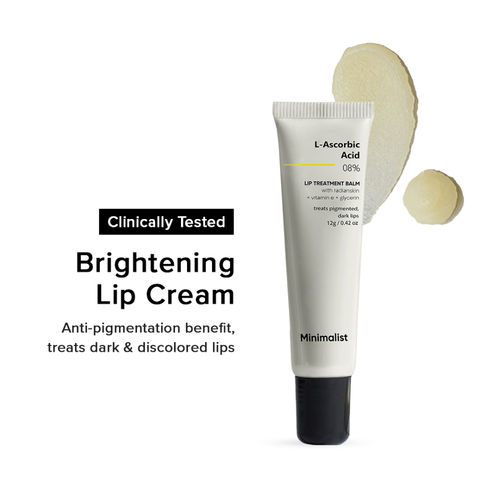 Minimalist 8% L-Ascorbic Acid Lip Treatment Balm with Vitamin E, Radianskin & Gylcerine for pigmented & dark lips