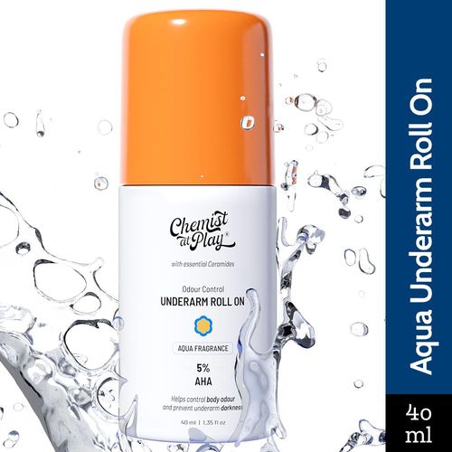 Chemist at Play UnderArm Roll On - Whitens & Brightens Skin, Prevents Odour, Aqua Fragrance Deodorant Roll-on - For Men & Women (40 ml)
