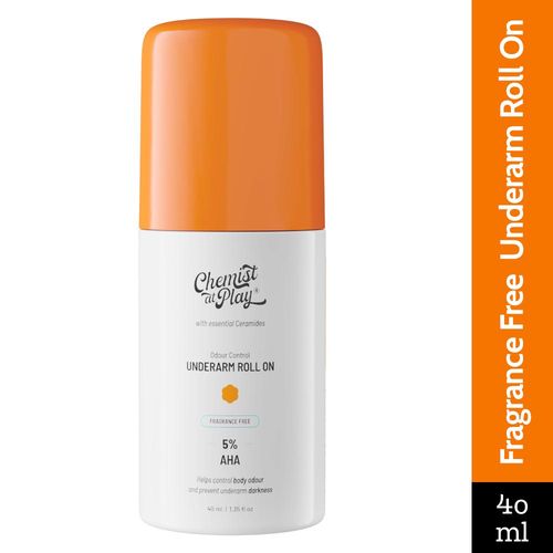 Chemist at Play UnderArm Roll On - Whitens & Brightens Skin, Prevents Odour, Fragrance Free Deodorant Roll-on - For Men & Women (40 ml)