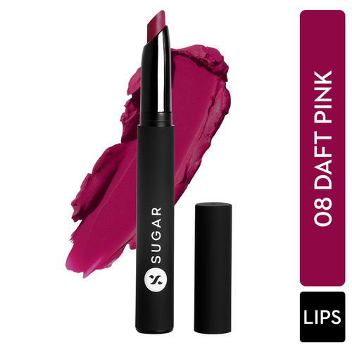 SUGAR Cosmetics Matte Attack Lipstick for Women | Transferproof & Smudgeproof | Lasts upto 12hrs | Enriched With Jojoba Oil | 2 gm - Daft Pink