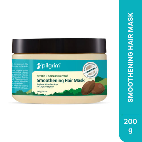 Pilgrim Patua & Keratin Smoothening Hair Mask For Dry & Frizzy Hair |Healthy & Shiny Hair| For Women & Men (200 gm)