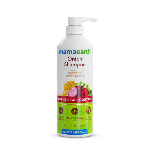 Mamaearth Onion Shampoo for Hair Growth & Hair Fall Control with Onion & Plant Keratin (600 ml)