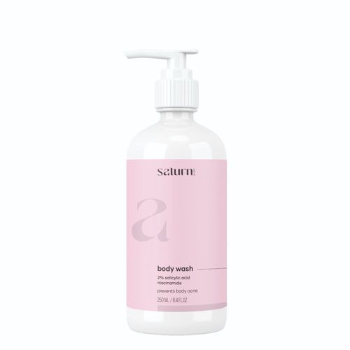 Saturn by GHC 2% Salicylic Acid Body Wash (250 ml) with Niacinamide, Glycerin & Cucumber Extract | Gently Exfoliates & Deeply Nourishes (Pack of 1)