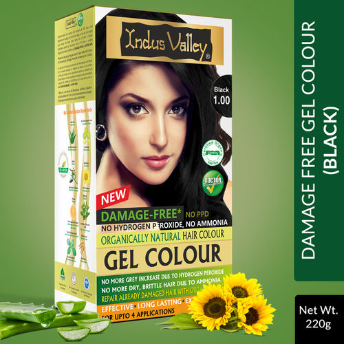 Indus Valley Organically Natural Gel Black/Noir 1.00 Hair Color (220 gm)