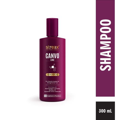 Streax Canvoline Shampoo For straightened hair, with Kera-Charge & Baobab oil, 300ml