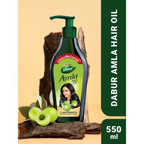 Dabur Amla Hair Oil - 550 ml | For Strong, Long and Thick hair | Nourishes Scalp | Controls Hair Fall, Strengthens Hair & Promotes Hair Growth