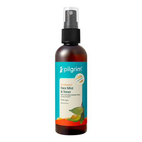 Pilgrim 1% Vitamin C Toner with Kakadu Plum & Lime Pearl | For All Skin Types | Antioxidant Rich Enhances Brightness and Refines Pores | Dermatologically Tested | For Men & Women (100 ml)