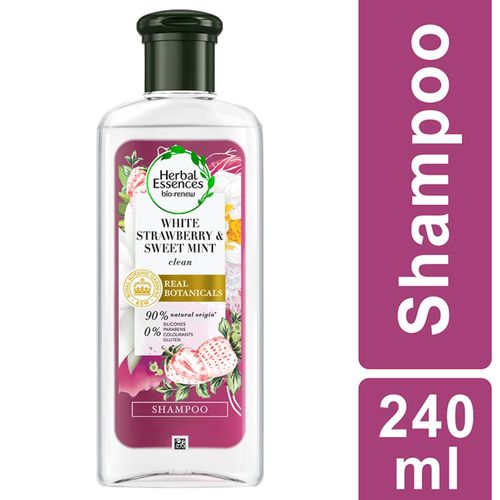 Herbal Essences White Strawberry & Sweet Mint SHAMPOO- For Cleansing and Volume - No Paraben, No Colorants, 240 ml