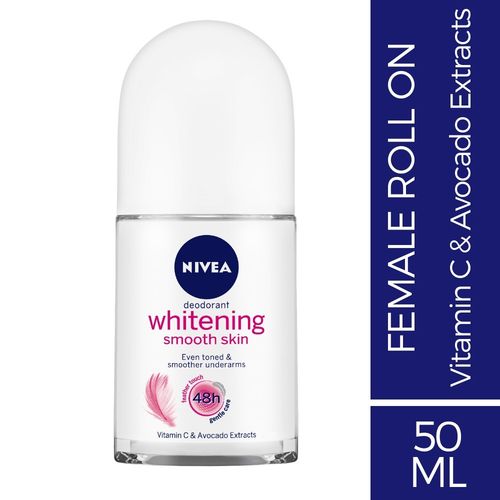 Nivea Deodorant Roll On, Whitening Smooth Skin (50 ml)