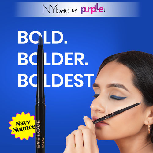 NY Bae Colored Kajal | Blue | Pencil Eyeliner | Waterproof Kajal | Eye makeup | Kajal Pencil - Navy Nuance