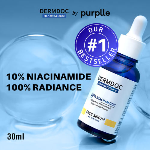 DERMDOC by Purplle 10% Niacinamide Face Serum (30 ml) | Skin Brightening | Niacinamide Face Serum | Niacinamide for Oily Skin