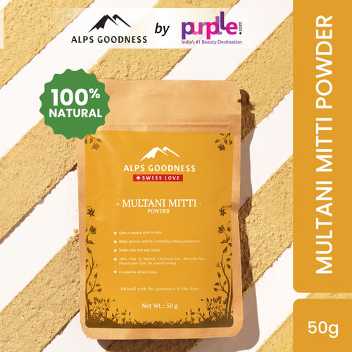 Alps Goodness Powder - Multani Mitti (50 gm) | 100% Natural Fuller's earth| No Chemicals, No Preservatives, No Pesticides | For both hair & skin | Face pack for glowing skin