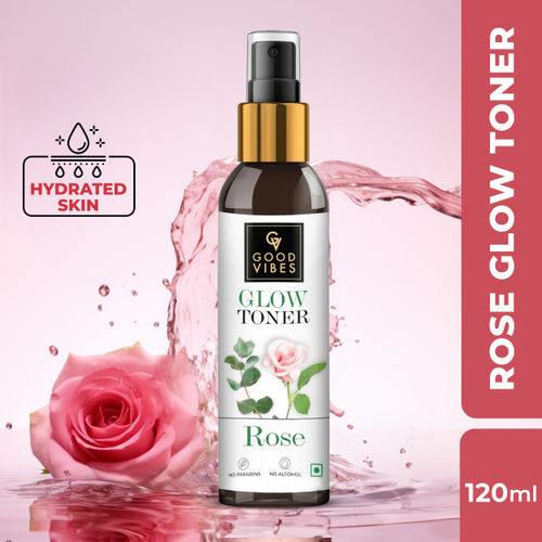 Good Vibes Rose Glow Toner | Lightweight, Brightening| With Honey | No Alcohol, No Sulphates, No Parabens, No Mineral Oil, No Animal Testing (120 ml)