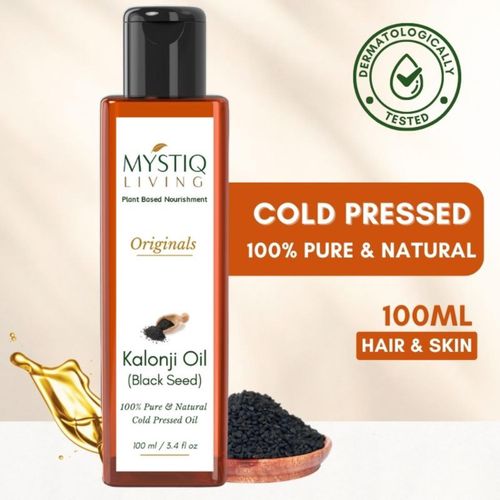 Mystiq Living Kalonji Oil (100 ml)  Black Seed Oil - Nigella Satival Hair Growth & Skin | kalonji Hair Oil | Cold Pressed Pure and Natural