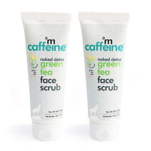 mCaffeine Naked Detox Green Tea Face Scrub (Pack of 2)