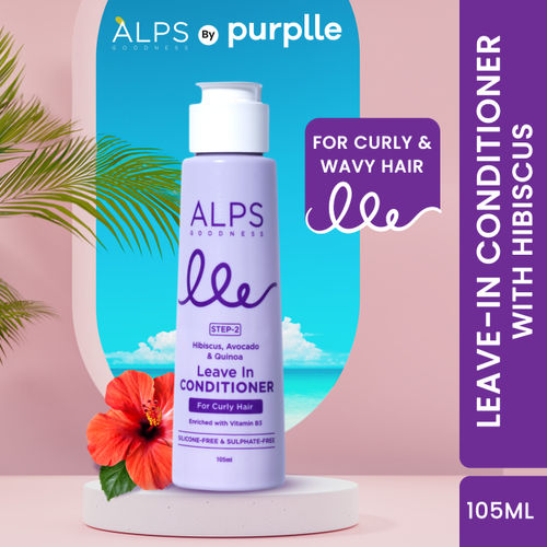 Alps Goodness Curl Leave in Conditioner with Hibiscus, Avocado & Quinoa | Enriched with Vitamin B3 | Conditioner for curly hair (105 ml) | Hibiscus conditioner