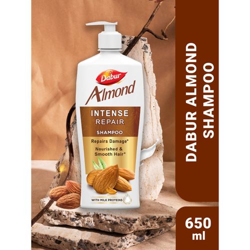 Dabur Almond Shampoo - 650 ml | For Nourished & Smooth Hair | Intense Nourishment | Helps in Hair Strenghtening | With Almond-Vita Complex & Milk Extracts