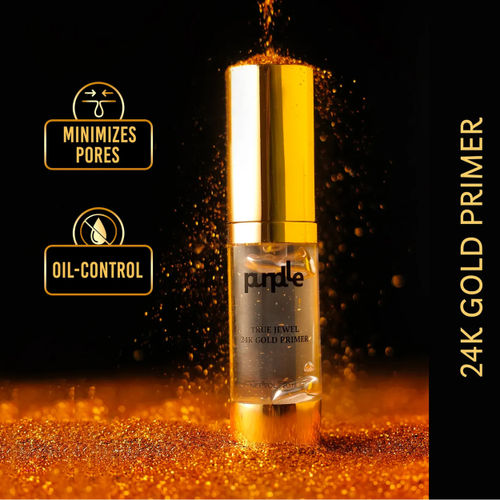 Purplle True Jewel 24K Gold Primer | Matte | Oil Control | Shine Control | Long Lasting | Lightweight | Pore Minimising | Dermatologically Tested - (20 ml)