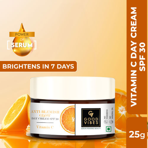 Good Vibes Anti-Blemish Glow Vitamin C Day Cream SPF 30 With Power Of Serum | Spotless, Brightening, Depigmentation (25g)