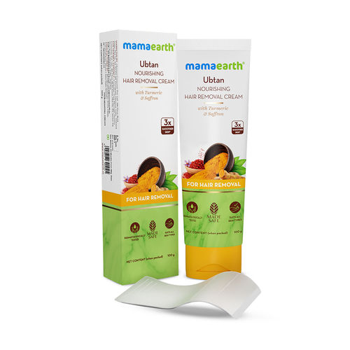 Mamaearth Ubtan Nourishing Hair Removal Cream With Turmeric & Saffron for Hair Removal (100 g)