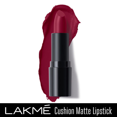 Lakme Cushion Matte Lipstick, Red Crimson, 4.5g