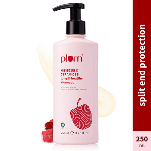 Plum Hibiscus & Ceramides Long & Healthy Shampoo | Contains hibiscus extracts, ceramides|A A prevents split ends | 100% vegan - 250 ml