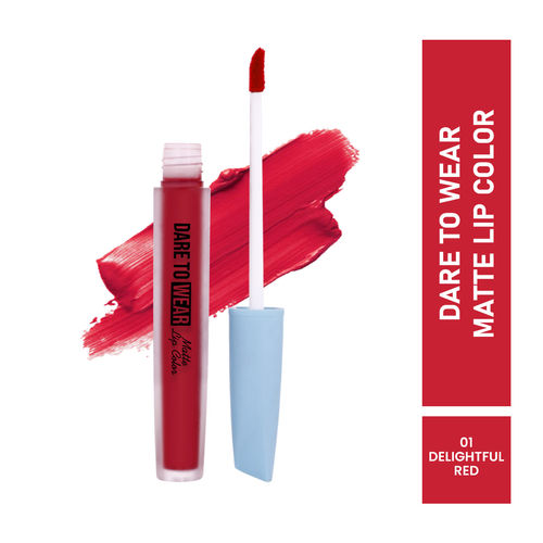 Mattlook Dare To Wear Matte Lip Color, Highly Pigmented, Smooth Application, Waterproof, Non Transfer & Long Lasting, Finish Matte, Delightful Red (3.5ml)