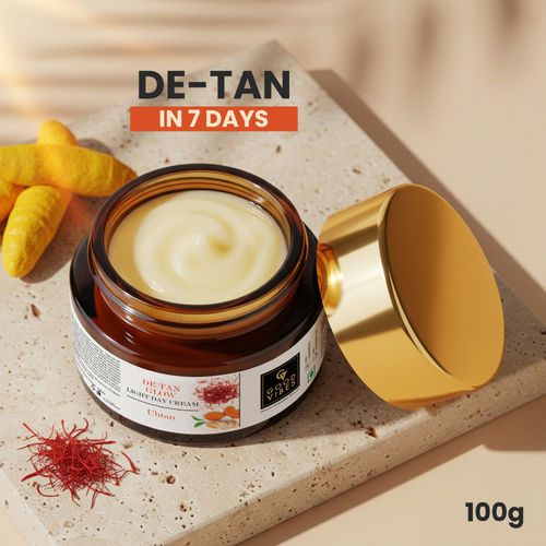 Good Vibes Ubtan De-tan Glow Light Day Cream with Power of Serum | Oil free, Tan free, Depigmentation (100 gm)