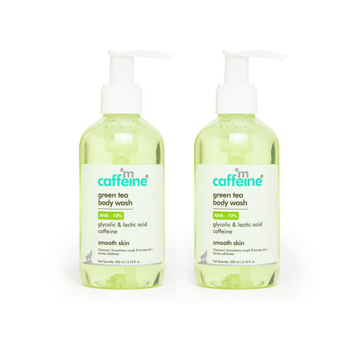 mCaffeine Green tea body wash with AHA -10% Pack of 2
