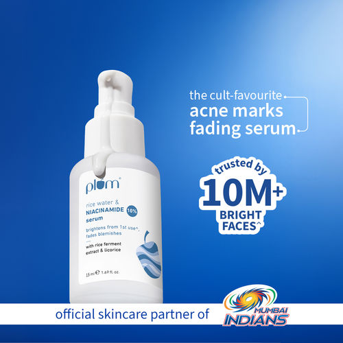 Plum 10% Niacinamide Face Serum with Rice Water for Blemish-Free, Clear & Bright Skin (15 ml)