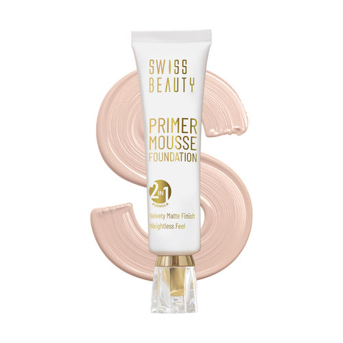 Swiss Beauty Primer Mousse Foundation - 1 White-Ivory - (30 ml)