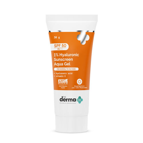 The Derma Co. 1% Hyaluronic Sunscreen Aqua Gel with SPF 50 & PA++++ - 30 gm