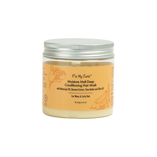 Fix My Curls Moisture Melt Deep Conditioning Hair Mask With Maracuja Oil, Banana Extract and Shea Butter for Curly and Wavy Hair (150 gm)