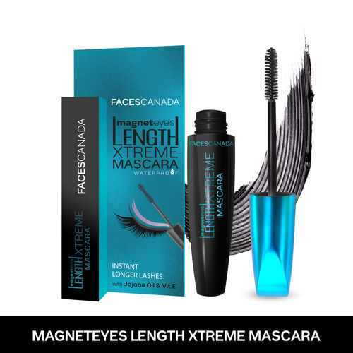 FACES CANADA Magneteyes Length Xtreme Mascara - Black, 8g | Volumizes Lashes | Waterproof | Quick Drying | Long Wear | Intense Black Finish | Lightweight | Enriched With Jojoba Oil & Vitamin E