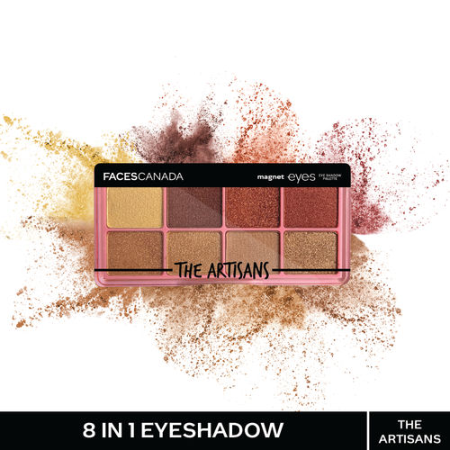 FACES CANADA Magneteyes 8 in 1 Eyeshadow Palette - The Artisans, 6.4 gm | Shimmer & Matte Shades | Long Lasting & Intensely Pigmented | Buttery Soft Lightweight Texture | Smooth & Easily Blendable