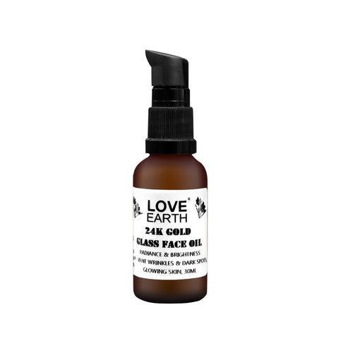 Love Earth 24K Gold Glass Face Oil For Reduces Wrinkle & Dark Spot, Gives Glowing Skin 30ml