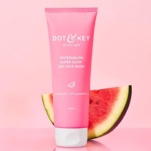 Dot & Key Watermelon Super Glow Gel Face Wash with Vitamin C & Cucumber | Face Wash for Glowing Skin, Pigmentation and Dark Spot Reduction Normal, Combination & Oily Skin| 100ml