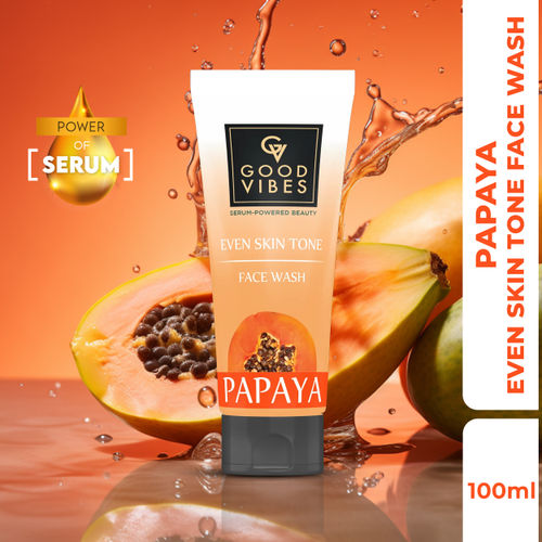 Good Vibes Papaya Brightening Even Skin Tone Face Wash with Power of Serum (100 ml)