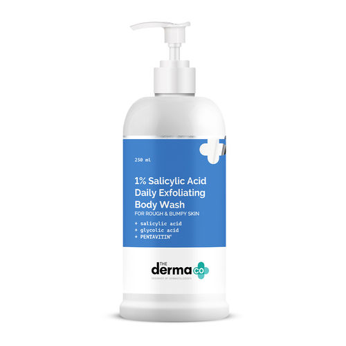 The Derma co 1% Salicylic Acid Daily Exfoliating Body Wash with Salicylic Acid , Glycolic Acid & PENTAVITIN® - 250ml