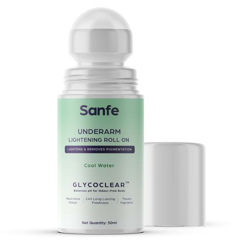 Sanfe Underarm Lightening Roll On For Women | For Underarms | Lightens & Remove Pigmentation | Deodorant for Underarms | Glycoclear Technology | 50ml