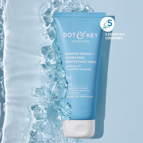 Dot & Key Barrier Repair + Hydrating Gentle Face Wash With Probiotic & 5 essential ceremides | Face Wash for Dry, Normal & Sensitive Skin 100ml