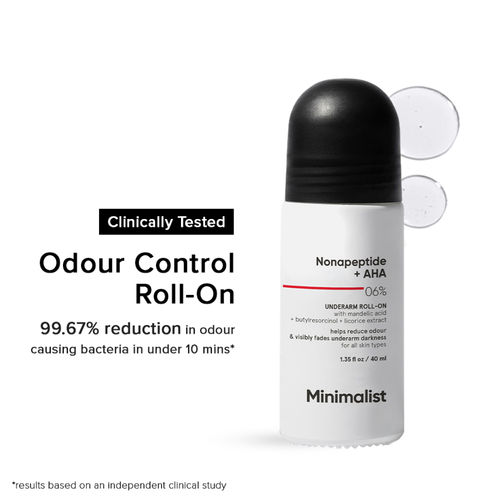 Minimalist Nonapeptide + AHA 06% Underarm Roll On Controls Odour & Fades Darkness 40 ml
